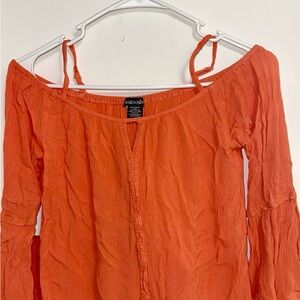 Women's Orange Off-Shoulder Top